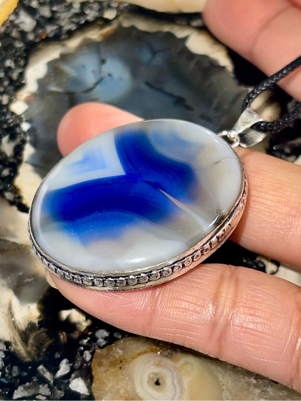 Botswana Lace Agate Pendant 2 1/4”